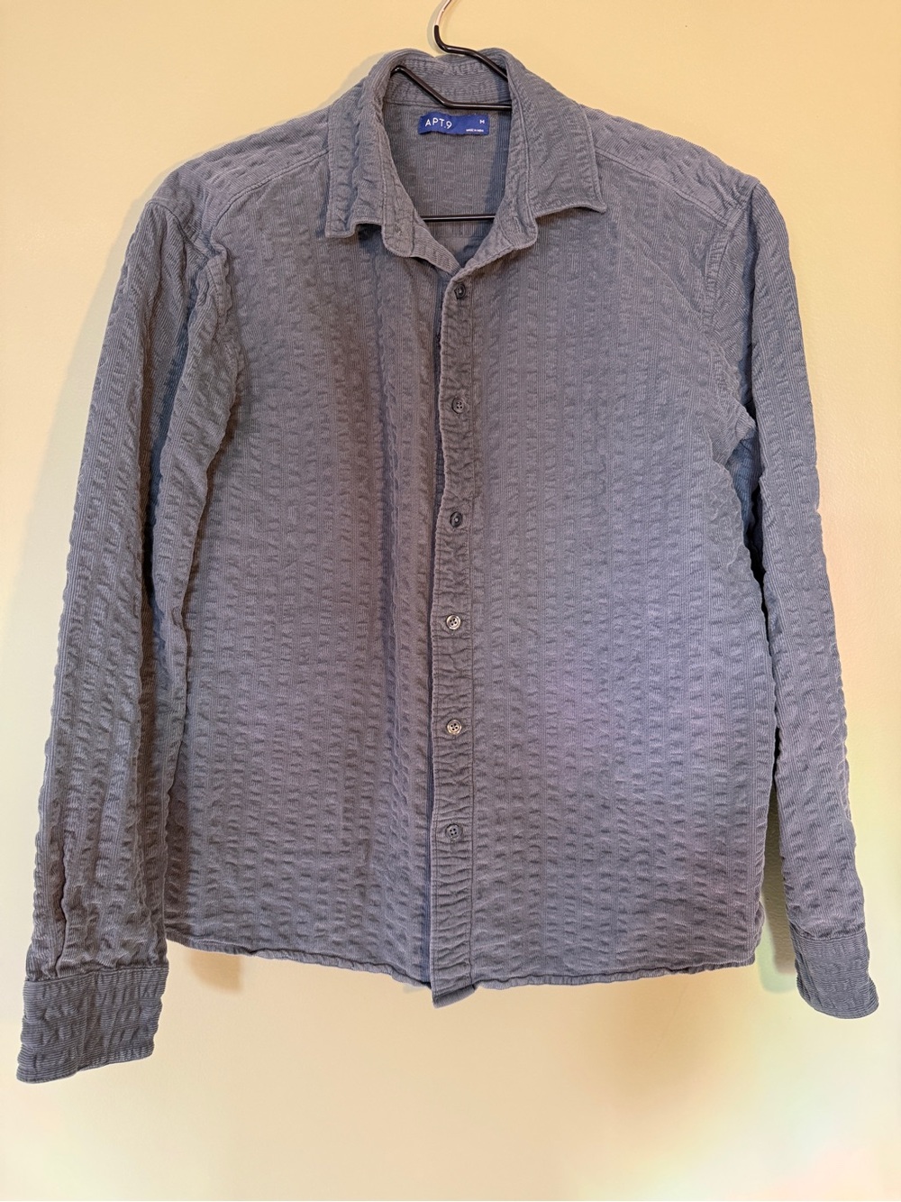 Apt. 9 Teal Textured Corduroy Long Sleeve Button-Up